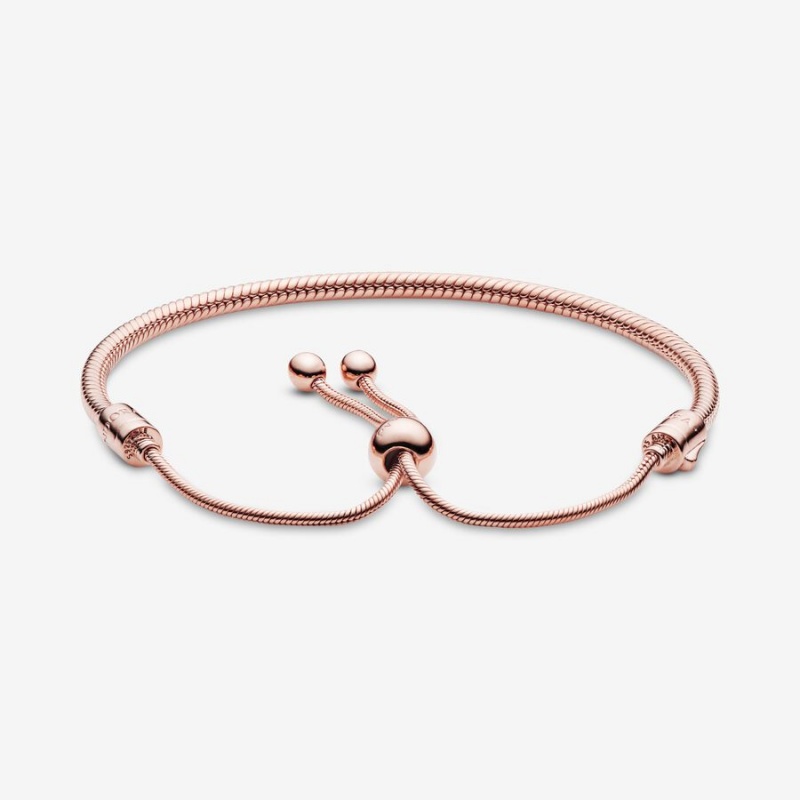 Rose Gold Plated Pandora Moments Snake Slider Sliding Bracelets | 6195307-ZW