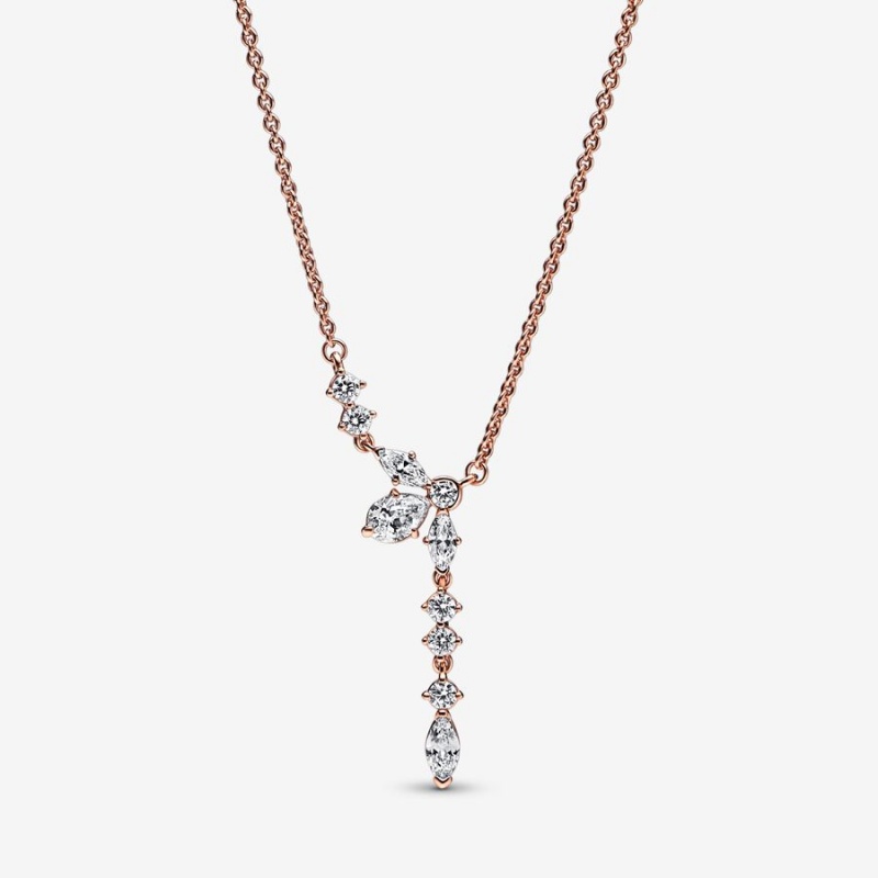 Rose Gold Plated Pandora Necklace & Earring Sets | 7698314-YQ