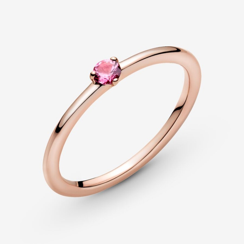 Rose Gold Plated Pandora Pink Solitaire Halo & Solitaire Rings | 4581063-BT