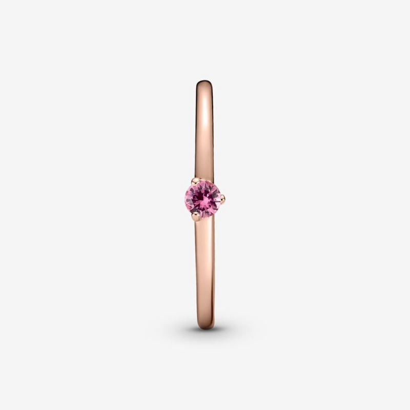 Rose Gold Plated Pandora Pink Solitaire Halo & Solitaire Rings | 4581063-BT