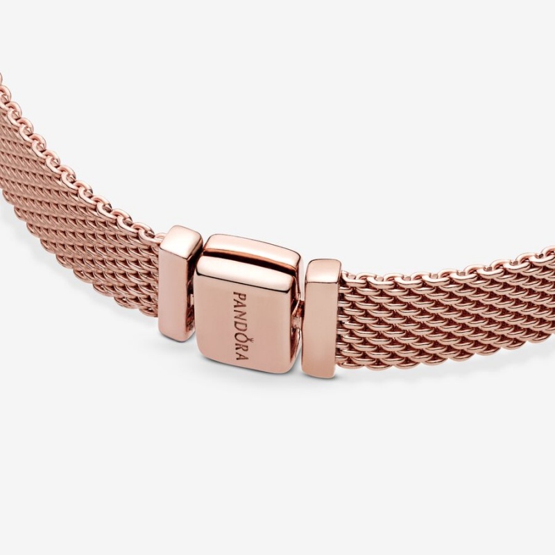 Rose Gold Plated Pandora Reflexions™ Mesh Charm Bracelets | 1293478-TA