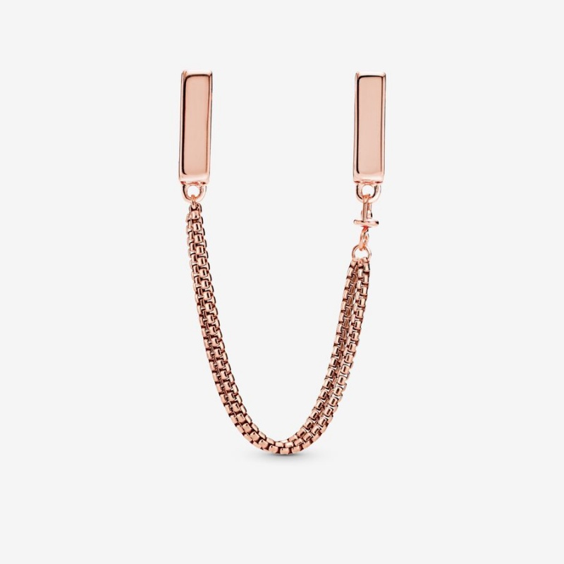 Rose Gold Plated Pandora Safety Clip Safety Chains | 6920475-JF