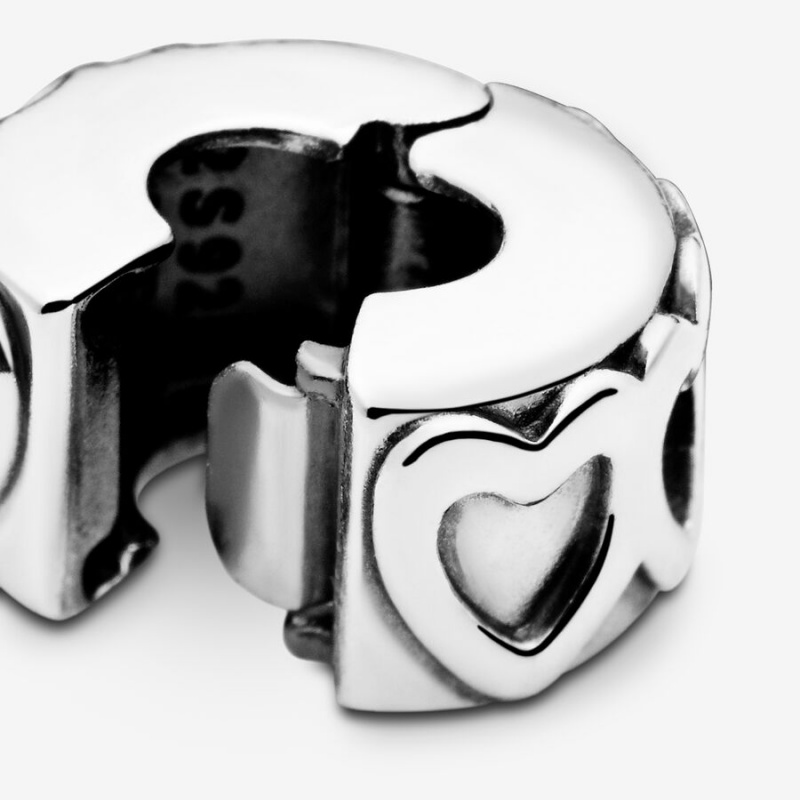 Sterling Silver Pandora Band of Hearts Clip Clips | 3281047-GF