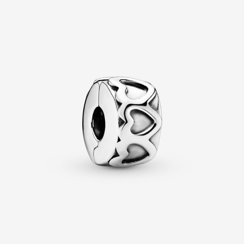 Sterling Silver Pandora Band of Hearts Clip Clips | 3281047-GF