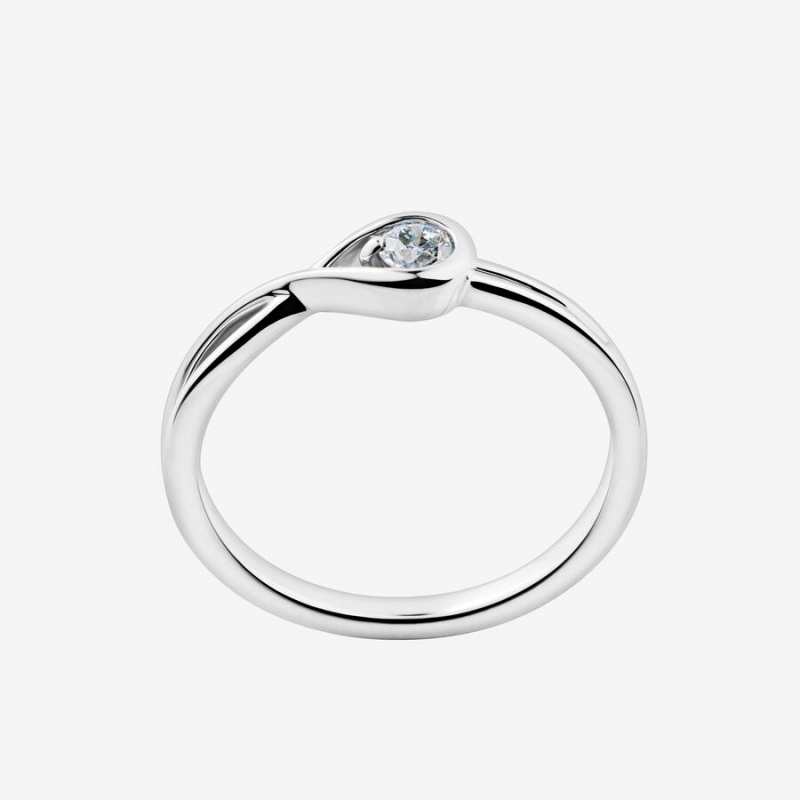 Sterling Silver Pandora Brilliance 0.15 ct tw Lab-Created Diamond Rings | 8175906-AL