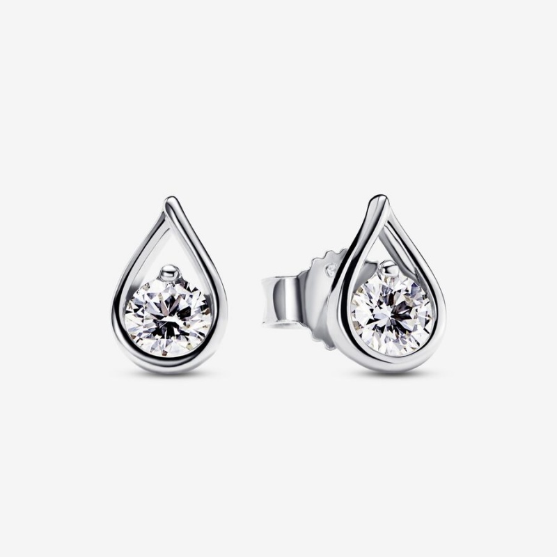 Sterling Silver Pandora Brilliance 0.50 ct tw Stud Lab-Created Diamond Earrings | 2490671-VN