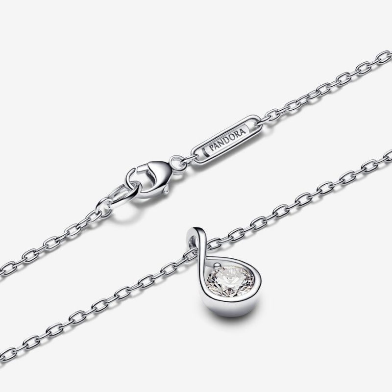 Sterling Silver Pandora Brilliance 0.50 ct tw Necklaces | 5768304-JI