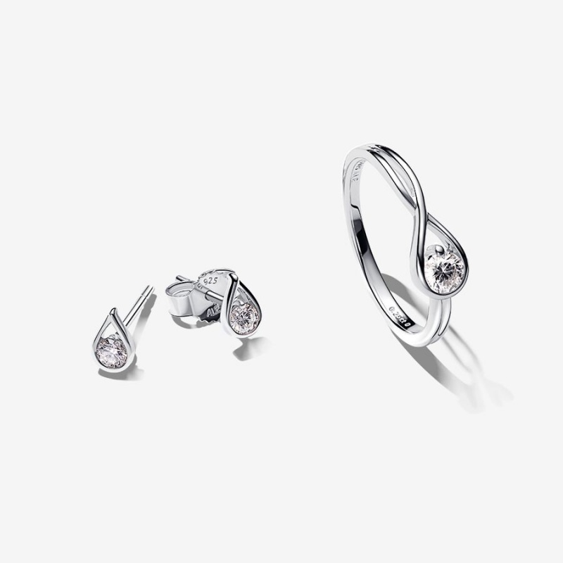 Sterling Silver Pandora Brilliance 0.50 ct tw Double Lab-created Diamond Styled Sets | 3674819-EW