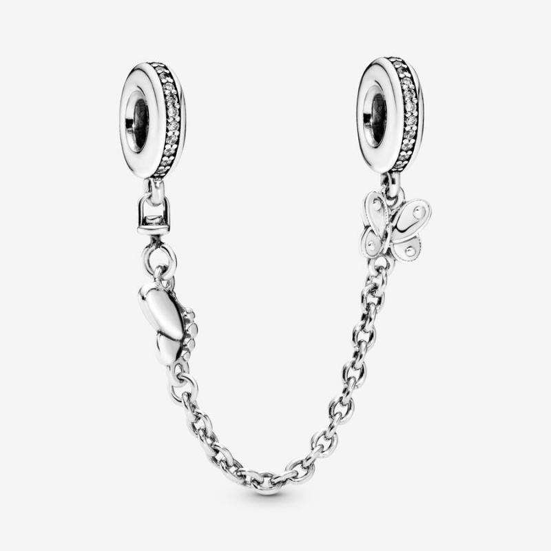 Sterling Silver Pandora Butterfly Safety Safety Chains | 5176894-MT