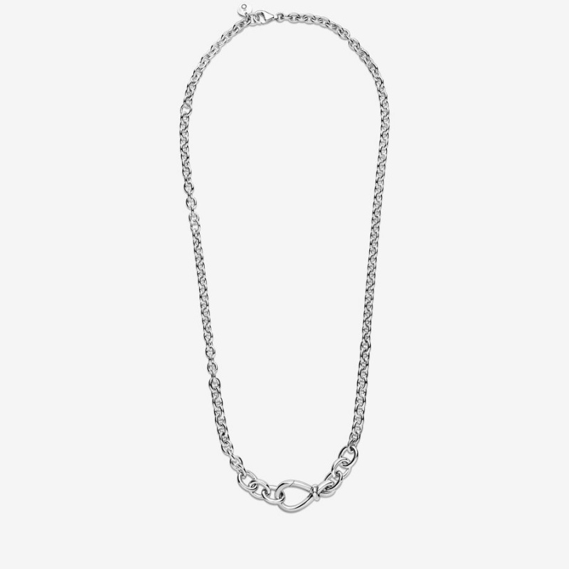 Sterling Silver Pandora Chunky Infinity Knot Pendant Necklaces | 6910284-EQ