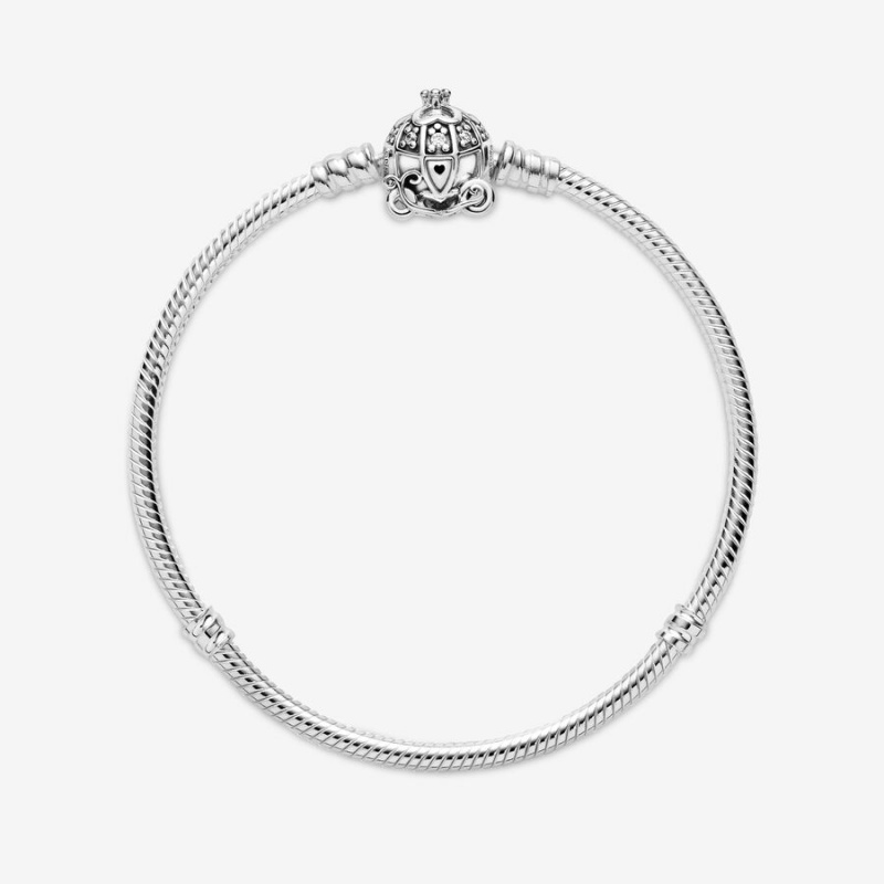 Sterling Silver Pandora Cinderella Pumpkin Coach Clasp Moments Charm Holders | 7863054-DU