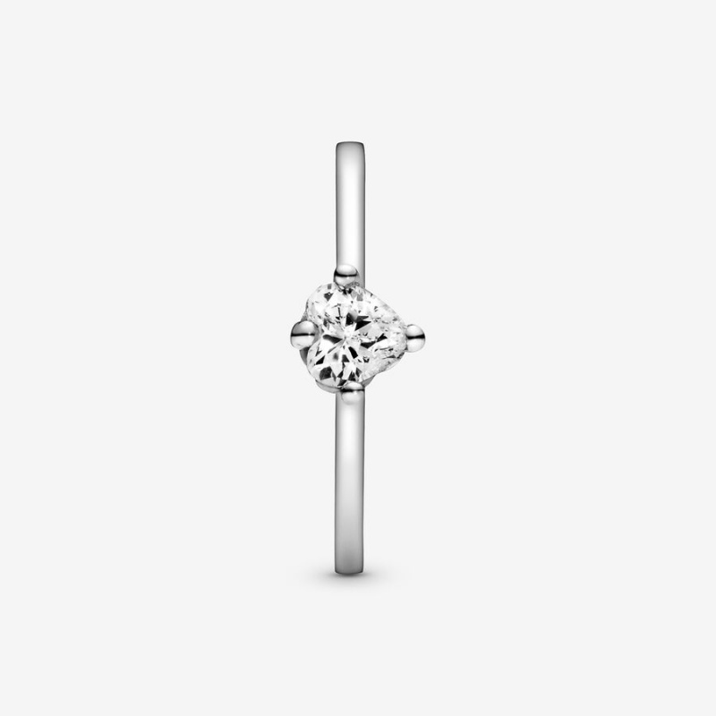 Sterling Silver Pandora Clear Solitaire Halo & Solitaire Rings | 0589172-MK