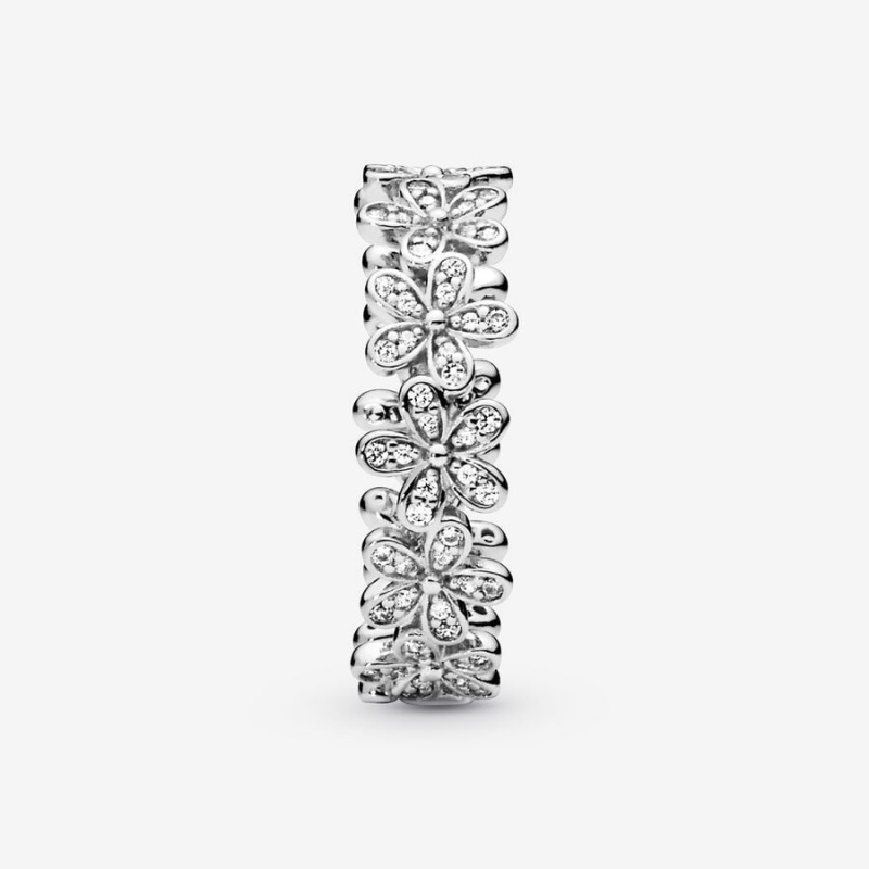 Sterling Silver Pandora Daisy Flower Band Rings | 3284619-LJ