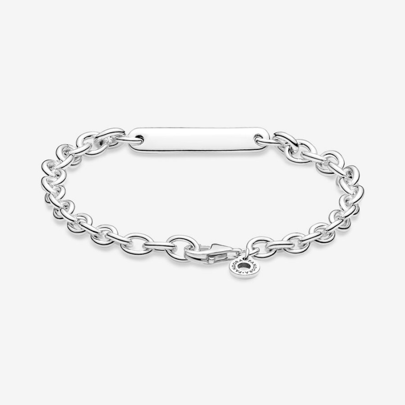 Sterling Silver Pandora Engravable Bar Link Non-charm Bracelets | 8032967-DP