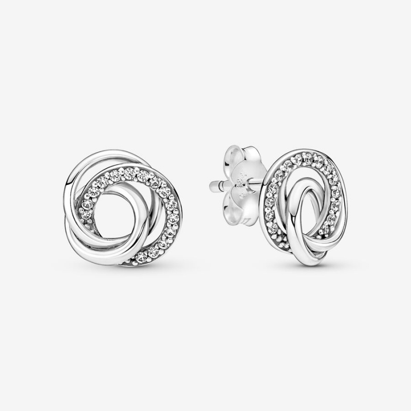 Sterling Silver Pandora Family Always Encircleds Stud Earrings | 1395268-XH