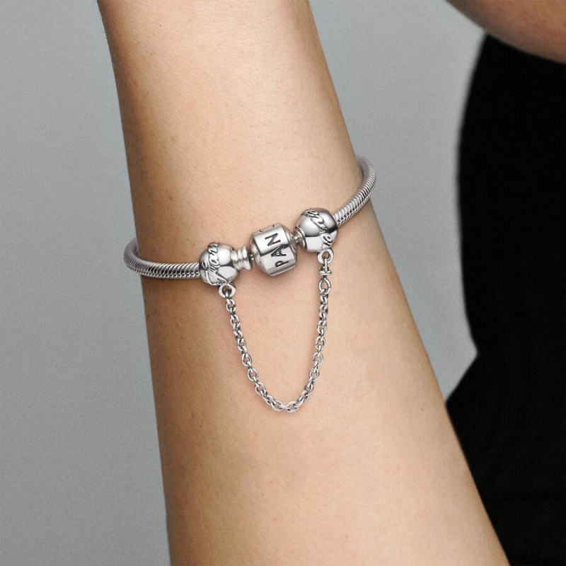 Sterling Silver Pandora Family Forever Safety Safety Chains | 0842975-XK