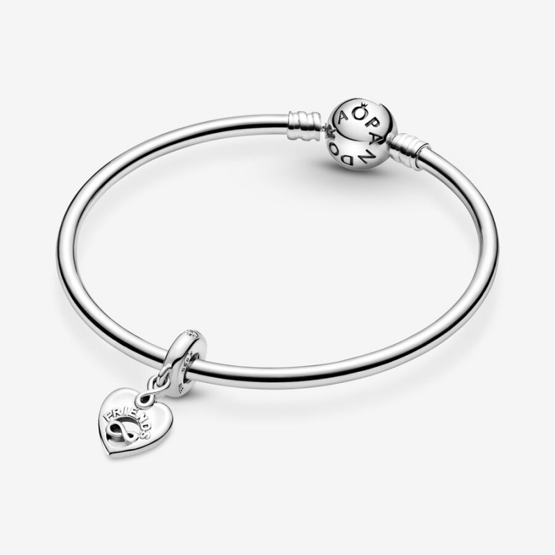 Sterling Silver Pandora Friends Forever Heart Dangle Dangle Charms | 1458269-FA