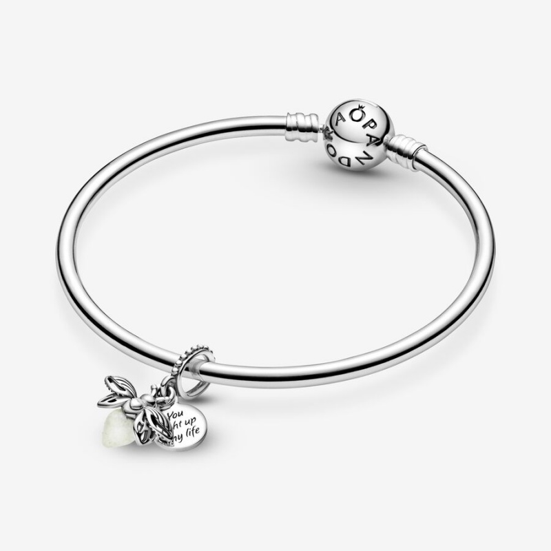 Sterling Silver Pandora Glow-in-the-dark Firefly Dangle Dangle Charms | 6378420-LO