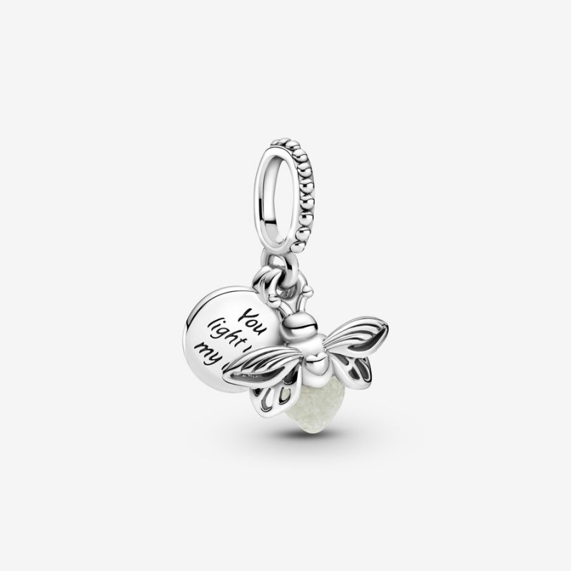 Sterling Silver Pandora Glow-in-the-dark Firefly Dangle Dangle Charms | 6378420-LO