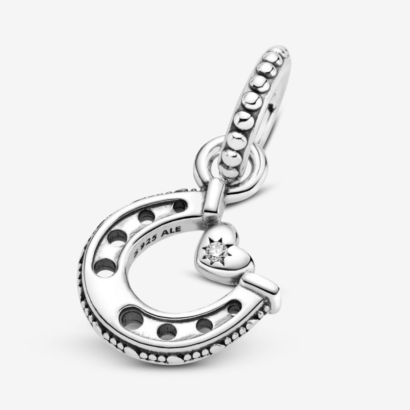 Sterling Silver Pandora Good Luck Horseshoe Dangle Dangle Charms | 3714062-EX