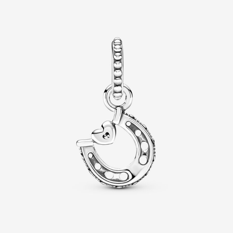 Sterling Silver Pandora Good Luck Horseshoe Dangle Dangle Charms | 3714062-EX