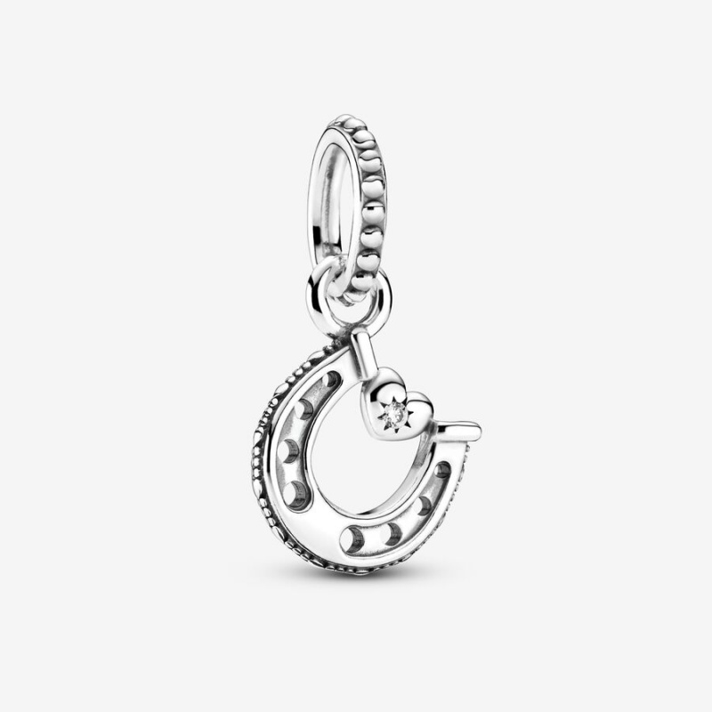 Sterling Silver Pandora Good Luck Horseshoe Dangle Dangle Charms | 3714062-EX