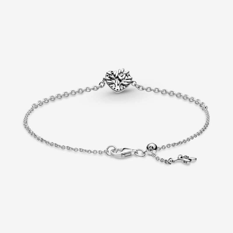 Sterling Silver Pandora Heart Family Tree Non-charm Bracelets | 8039756-PL