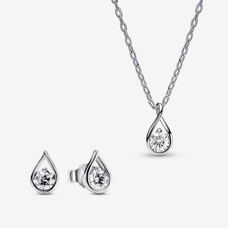 Sterling Silver Pandora Lab-created Diamond Styled Sets | 2658019-GX