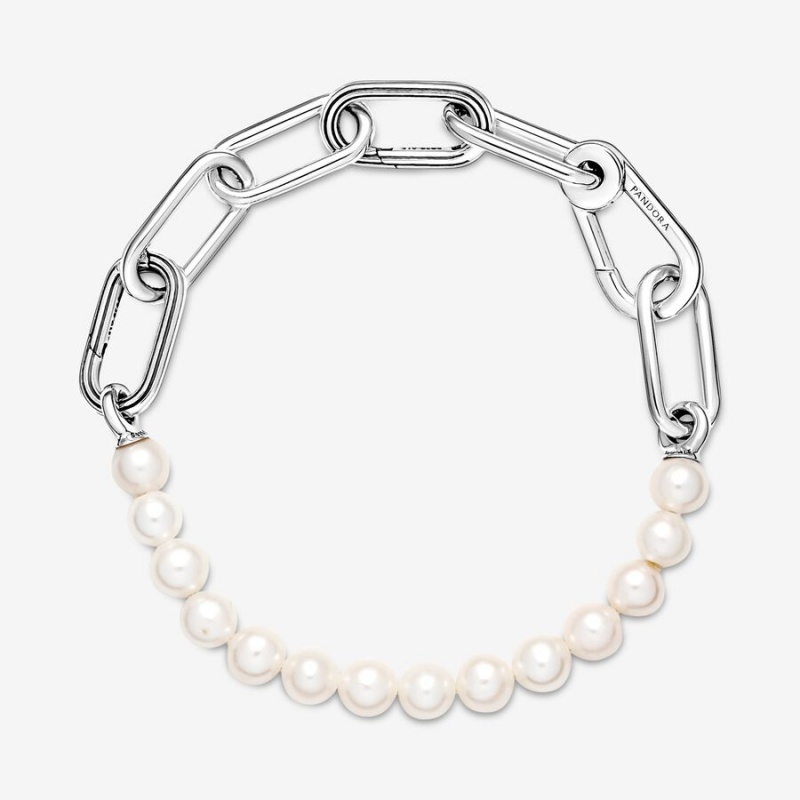 Sterling Silver Pandora ME Treated Freshwater Cultured Pearl Link Bracelets | 0283756-YA