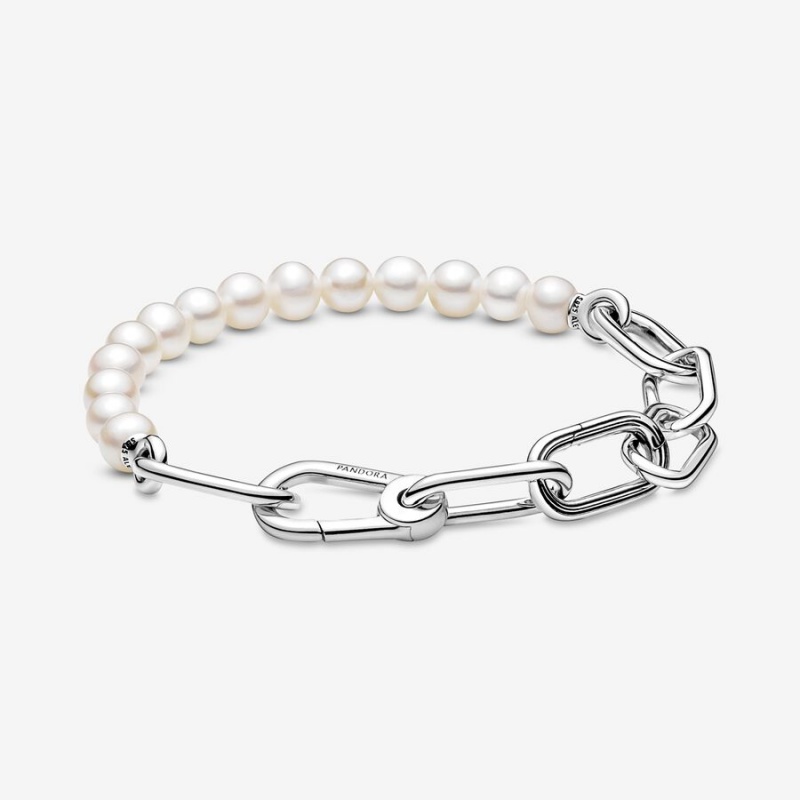 Sterling Silver Pandora ME Treated Freshwater Cultured Pearl Link Bracelets | 0283756-YA