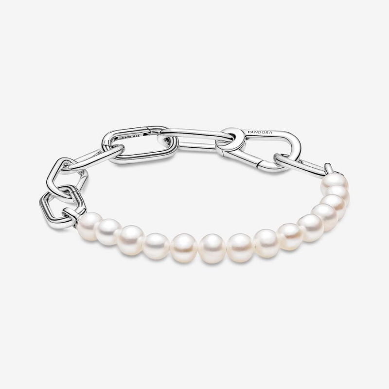 Sterling Silver Pandora ME Treated Freshwater Cultured Pearl Link Bracelets | 0283756-YA