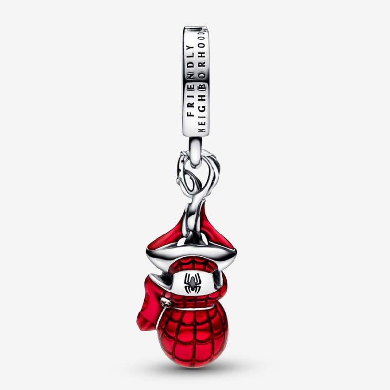 Sterling Silver Pandora Marvel Hanging Spider-Man Dangle Dangle Charms | 0769823-YF