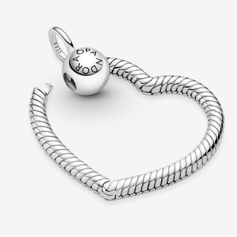 Sterling Silver Pandora Moments Heart Charm Holders | 5763810-PM