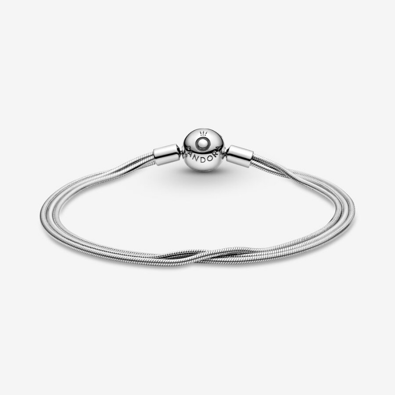 Sterling Silver Pandora Moments Multi Snake Charm Bracelets | 7582193-DE