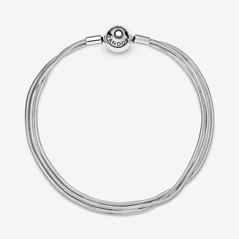 Sterling Silver Pandora Moments Multi Snake Charm Bracelets | 7582193-DE