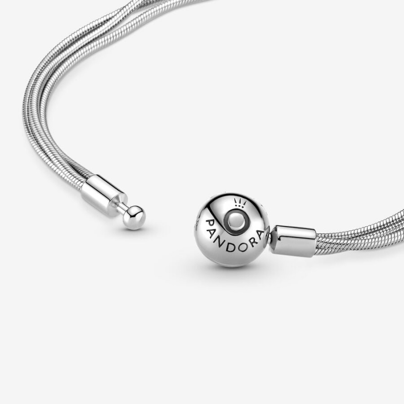 Sterling Silver Pandora Moments Multi Snake Charm Bracelets | 7582193-DE