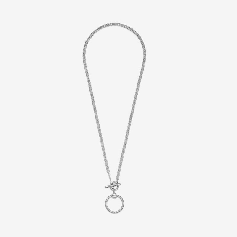 Sterling Silver Pandora Moments O T-bar Charm Pendants | 1970842-FH