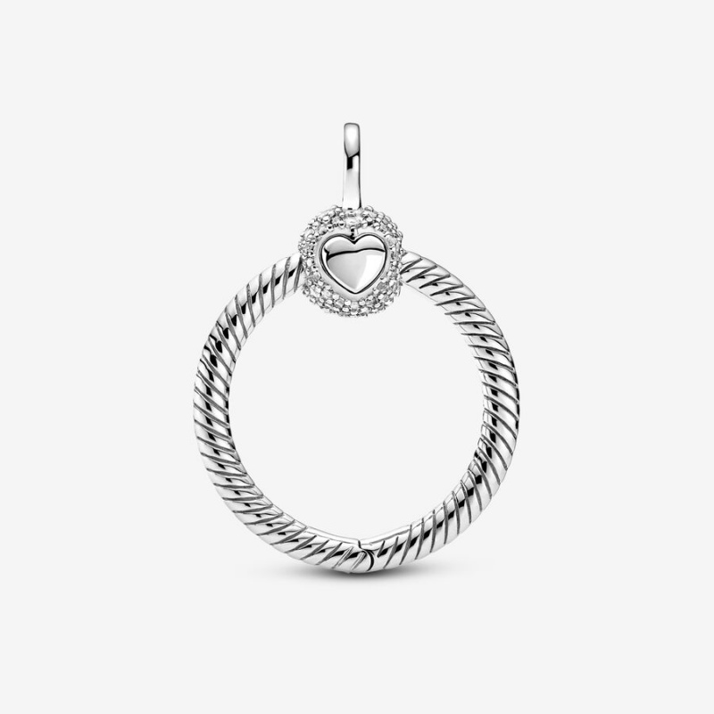 Sterling Silver Pandora Moments Small Pavé O Charm Holders | 2397154-OH