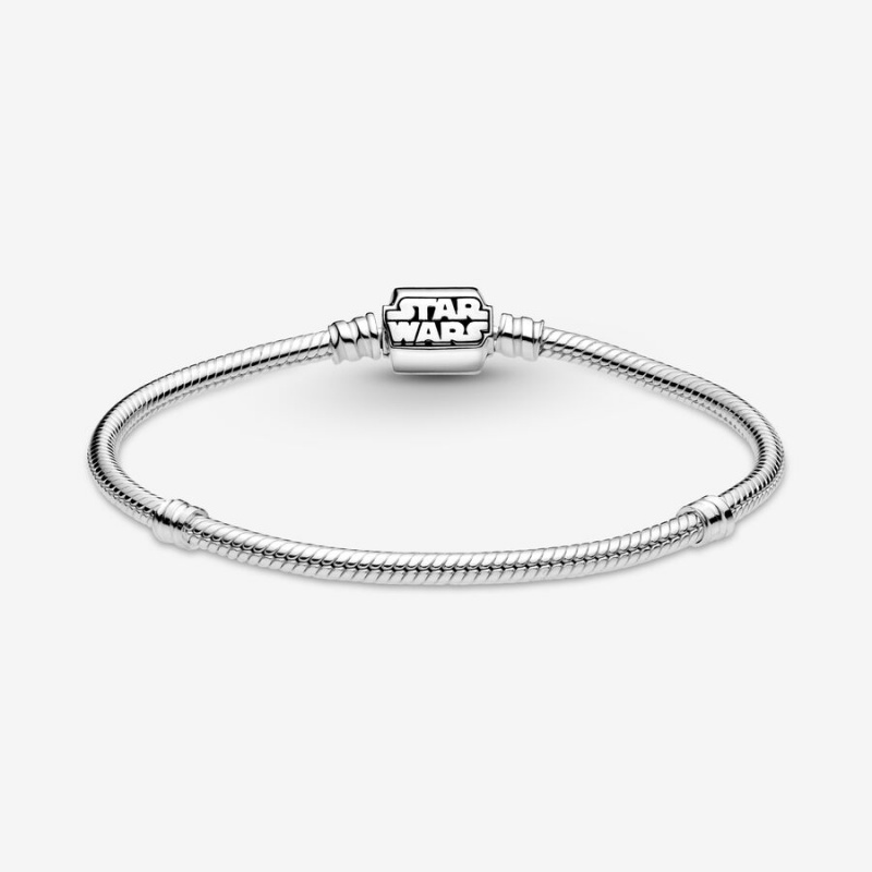 Sterling Silver Pandora Moments Star Wars Snake Clasp Charm Bracelets | 9108427-DI