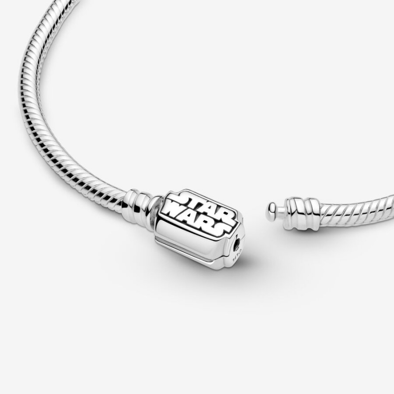 Sterling Silver Pandora Moments Star Wars Snake Clasp Charm Bracelets | 9108427-DI