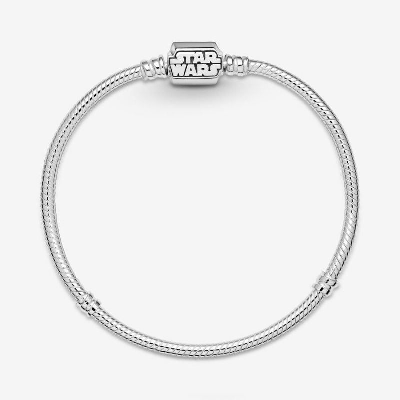 Sterling Silver Pandora Moments Star Wars Snake Clasp Charm Bracelets | 9108427-DI