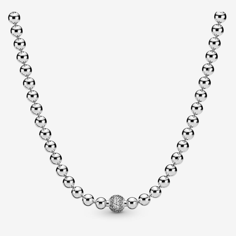 Sterling Silver Pandora Necklace & Earring Sets | 4920671-HV