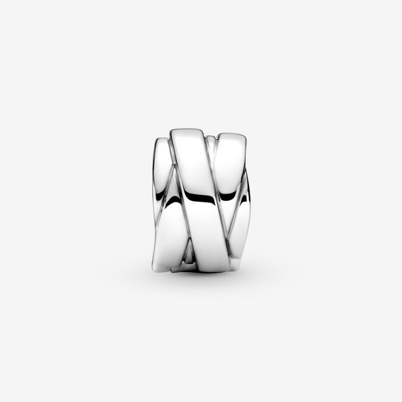 Sterling Silver Pandora Polished Ribbons Clip Clips | 2813067-PE