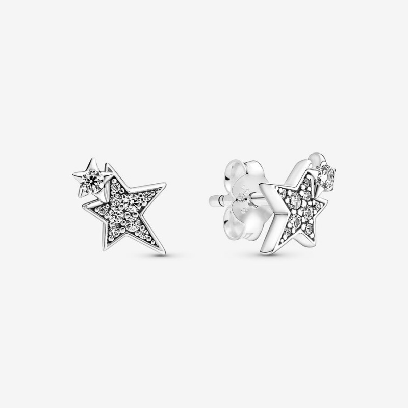 Sterling Silver Pandora Sparkling Asymetric Star Jewelry Gift Set Pendant Necklaces | 4268703-MQ