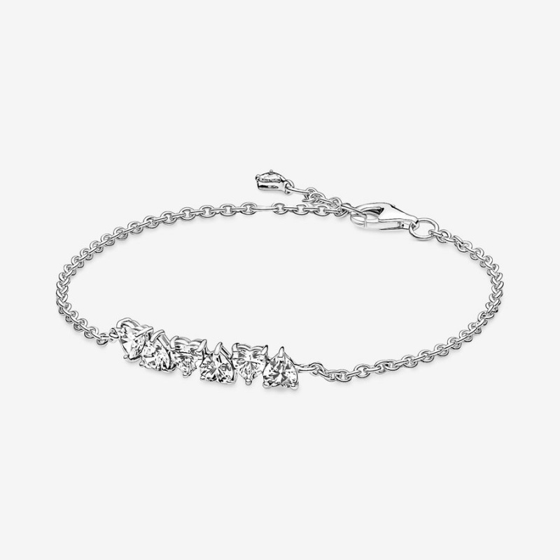 Sterling Silver Pandora Sparkling Endless Hearts Non-charm Bracelets | 9721435-JG