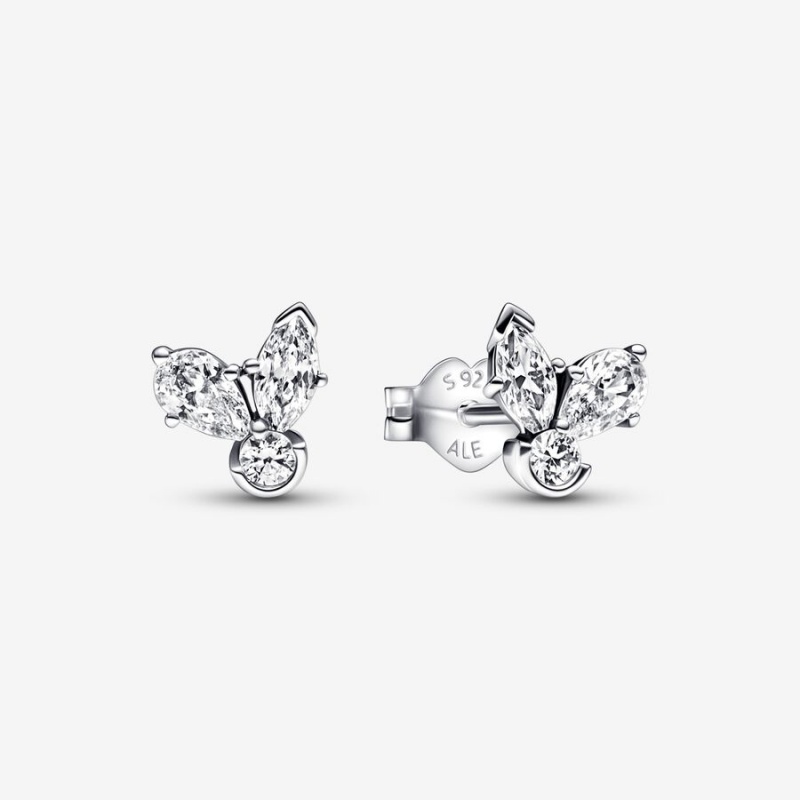 Sterling Silver Pandora Sparkling Herbarium Clusters Stud Earrings | 5976428-PL