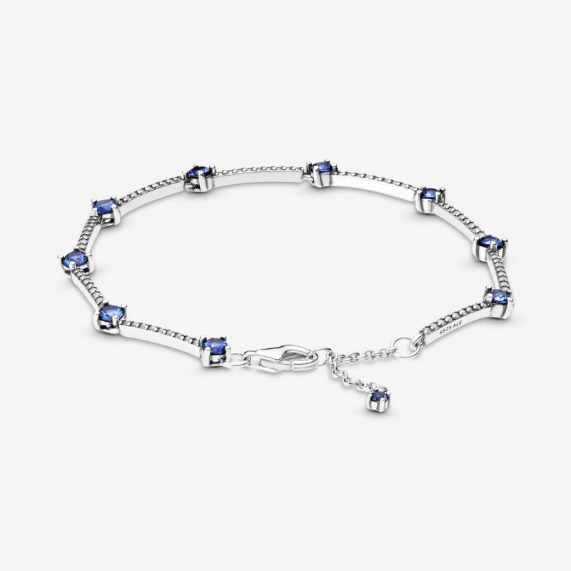 Sterling Silver Pandora Sparkling Pavé Bars Non-charm Bracelets | 8153609-KL