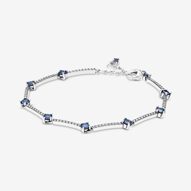 Sterling Silver Pandora Sparkling Pavé Bars Non-charm Bracelets | 8153609-KL