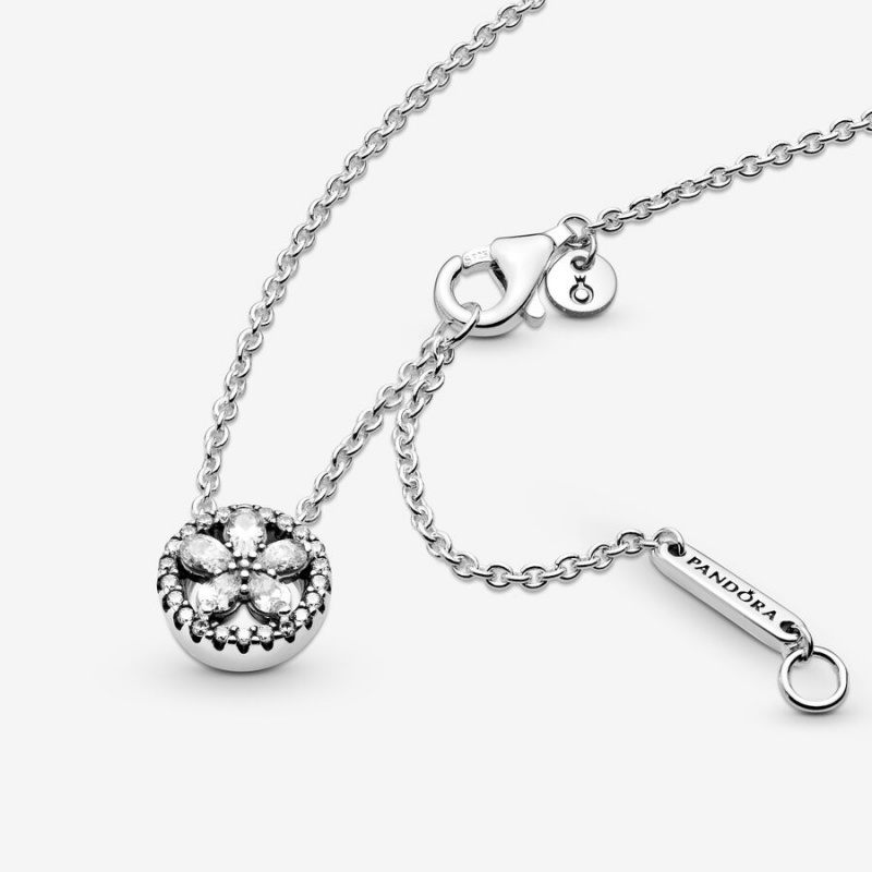 Sterling Silver Pandora Sparkling Snowflake Collier Pendant Necklaces | 2869047-EG