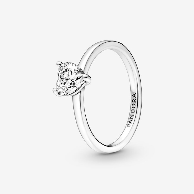 Sterling Silver Pandora Sparkling Solitaire Halo & Solitaire Rings | 1973602-XB